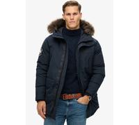 Parka SUPERDRY "EVEREST FAUX FUR PARKA JACKET", Herren, Gr. XXL, blau (eclipse navy), Web, Obermaterial: 100% Polyester, unifarben, loose fit, Jacken (22731109-XXL) eclipse navy