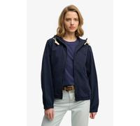 Parka SUPERDRY "HOODED WASHED TWILL JKT", Damen, Gr. S, blau (richest navy), Web, Obermaterial: 100% Baumwolle, unifarben, relaxed fit normal, Jacken Parka, aus Baumwolle, Relaxed Fit, mit Reißverschl