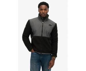 Parka SUPERDRY "POLAR FLEECE HYBRID TREKKER", Herren, Gr. L, schwarz, schwarz, Web, Obermaterial: 100% Polyester, Colorblocking, relaxed fit normal, Jacken Parka, in toller Fleece Qualität (94314727-L