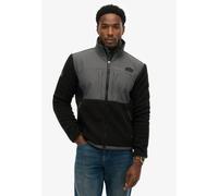Parka SUPERDRY "POLAR FLEECE HYBRID TREKKER", Herren, Gr. M, schwarz, schwarz, Web, Obermaterial: 100% Polyester, colorblocking, relaxed fit normal, Jacken Parka, in toller Fleece Qualität (94314727-M