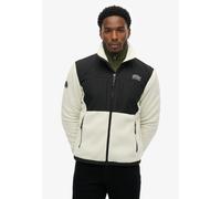 Parka SUPERDRY "POLAR FLEECE HYBRID TREKKER", Herren, Gr. XXL, foggy dew, schwarz, Web, Obermaterial: 100% Polyester, colorblocking, relaxed fit normal, Jacken Parka, in toller Fleece Qualität (564325