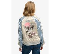 Parka SUPERDRY "SUIKAJAN EMBROIDERED BOMBER", Damen, Gr. M, blau fog, Web, Obermaterial: 100% Polyester, slim fit, Jacken Parka (36523162-M) blau fog
