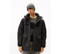 Parka TOMMY JEANS "TJM CITY READY", Herren, Gr. L, schwarz, Web, Obermaterial: 100% Polyamid. Futter: 100% Polyester. Füllung: 100% Polyester, regular fit normal, gerader Abschluss mit Klettverschluss