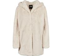 Parka URBAN CLASSICS "Urban Classics Damen Ladies Hooded Teddy Coat", Damen, Gr. M, beige (sanftes weiß), 100% Polyester, unifarben, oversize, Rundhals, Jacken Parka (38665712-M) sanftes weiß
