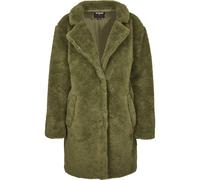 Parka URBAN CLASSICS "Urban Classics Damen Ladies Oversized Sherpa Coat", Damen, Gr. XXL, olive, 100% Polyester, unifarben, oversize, amerikanischer Ausschnitt, Jacken Parka (93098326-XXL) olive