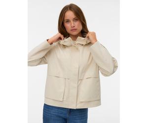 Parka VERO MODA "VMMICHELA SHORT PARKA", Damen, Gr. M, oatmeal, Web, Obermaterial: 100% Polyester, unifarben, hüftlang, Jacken Parka, Polyester (73334033-M) oatmeal