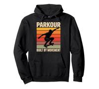 Parkour Built by Movement, Retro-Skateboard-Athlet Pullover Hoodie