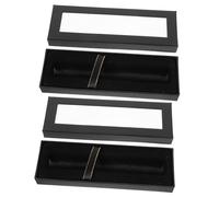 Parliky 2 Stück Papier Pen Case mit Schubladenfunktion Schwarzer Füllfederhalter Etui aus Stabilem Karton Leichtes Tragbares Geschenkbox Stifte Aufbewahrung für Kugelschreiber und