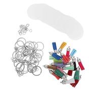 Parliky 30 Sets Transparente Acryl Schlüsselanhänger Rohlinge mit PU Leder Quaste Runde Beschreibbare Keychain Blanks für DIY Basteln Inklusive Schlüsselring und Sprungring für Geschenke