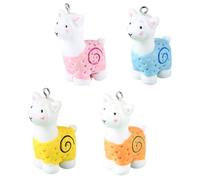 Parliky 4 Stück Teiliges Resin Alpaka Anhänger Niedliche DIY Schlüsselanhänger Bastel charms Farbiges Harz Alpaka Ornament für Taschen Schmuckdekoration