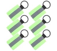 Parliky 6 Stück Reflektierende Schlüsselanhänger Fluoreszierend Grün Doppelseitige Anhänger für Rucksack Kleidung Taschen Fahrrad Hohe Sichtbarkeit Sicher bei Nacht für Sport