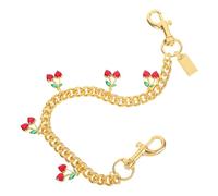 Parliky Frucht Taschenanhängerkette Goldfarben Kleiner Fruchtiger Kettenriemen für Handtaschen Robuster Metallanhänger für Schulter und Umhängetaschen Leicht und Modisch