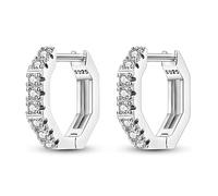 Parmuz Creolen aus Sterlingsilber für Damen, schlichtes Kreuz, kleine kleine Huggie-Manschetten-Creolen, Schmuck Geschenk