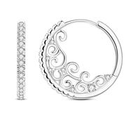 Parmuz Ohrringe aus 925er Sterlingsilber, große Creolen, Stern, Mond, Schmetterling, Zirkonia, dünne, runde Creolen für Damen