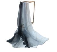 PARREN Seidentuch Sommer Ankunft Mode Chiffon Schals Gradient Farben Georgette Weibliche Seidenschals 50 * 160Cm-Schwarz