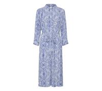 Part Two Damen Shirt, Maxi-Länge, gekürzte Ärmel, lässige Passform, Belted Kleid, Deep Ultramarine Woodblock, 38