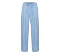 Part Two Damen Women's Casual Pants High-Waisted Straight Legs Regular Fit Full Length Hose, Medium Blue Denim,