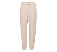 Part Two Damen Women's Casual Pants Midrise Waist Tapered Legs Elastic Cuffs Hose, French Oak,