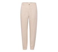 Part Two Damen Women's Casual Pants Midrise Waist Tapered Legs Elastic Cuffs Hose, French Oak,