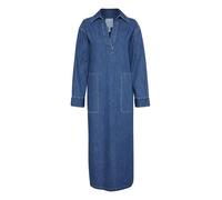 Part Two Damen Lollapw Female Boxy Fit Long Sleeve Dress Kleid, Medium Blue Denim, 36