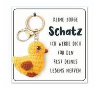 Partner Geschenke, Jahrestag Geschenk für Ihn Sie, Handgefertigter Gehäkelter Ente Glücksbringer Schlüsselanhänger, Geschenk für Partner Paar Pärchen Couple zum Geburtstag Jahrestag Weihnachten