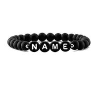 Partnerarmbänder | 1 STÜCK | Personalisierte Armbänder | Perlenarmband | Onyx PerlenIndividueller | Schmuck für Herren und Frauen | Geschenk für Paare (1 Armband)