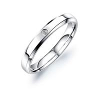 Partnerring FIRETTI "Schmuck Geschenk "LIEBE" Shine" Gr. 60, silber (edelstahlfarben, kristallweiß), Fingerringe, 60, Edelstahl, 3mm, Partnerring, mit Zirkonia (synth.) (44022747-60)