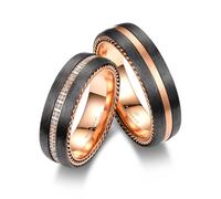 Partnerring MARRYA "Carbon Ringe Trauringe Eheringe Partnerringe" Gr. 68, damen ring, schwarz, rosé, Fingerringe, Herren, 68, Carbon (43185169-68) damen ring, schwarz, rosé