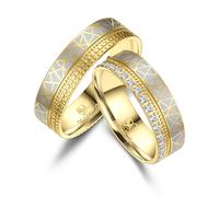 Partnerring MARRYA "Edelstahl Ringe Trauringe Eheringe Partnerringe" Gr. 76, gold (herren ring, silber, gold), Fingerringe, Herren, 76, Edelstahl (97950265-76) herren ring, silber, gold