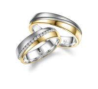 Partnerring MARRYA "Edelstahl Ringe Trauringe Eheringe Partnerringe" Gr. 76, herren ring, silber, gold, Fingerringe, Herren, 76, Edelstahl (37713012-76) herren ring, silber, gold