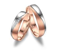Partnerring MARRYA "Titan Ringe Trauringe Eheringe Partnerringe" Gr. 76, rosa (herren ring, silber, rosé), Fingerringe, Herren, 76, Titan (85888819-76) herren ring, silber, rosé