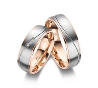 Partnerring MARRYA "Titan Ringe Trauringe Eheringe Partnerringe" Gr. 76, rosa (herren ring, silber, rosé), Fingerringe, Herren, 76, Titan (23141357-76) herren ring, silber, rosé