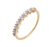 Partnerringe 585 Rose Gold mit Blau Lila Lab Tansanit, Ewigkeit Form Gr.60