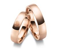 Partnerringe Edelstahl Roségold plattiert Herz Zirkonia Marrya ES-31