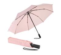 Partnerschirm EUROSCHIRM "Automatik 3432, rose", Damen, rosa, Bezug: 100% Polyester, uni, Regenschirme Taschenschirm, kompakte Größe, mit Automatik und extra großem Dach (53933966-0) rosa