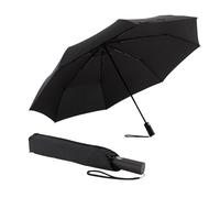 Partnerschirm EUROSCHIRM "Automatik 3432, schwarz", Damen, schwarz, Bezug: 100% Polyester, uni, Regenschirme Taschenschirm, kompakte Größe, mit Automatik und extra großem Dach (41078460-0) schwarz