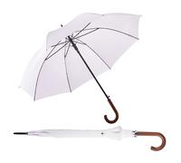 Partnerschirm EUROSCHIRM "Automatik W130, weiß", Damen, weiß, Bezug: 100% Polyester, uni, Regenschirme Partnerschirm, Regenschirm für Zwei, mit Automatik, Griff aus Holz, extra großes Dach (44531548-0