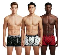 Party HuB Herren Seamless Trunks Cannabis Leaf Unterwäsche 3er 6er 12er Pack Atmungsaktive Boxershorts Comfort Fit Stretch Unterhosen, Verschiedene Farben, 3 Stück, XL
