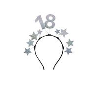 Haarreif 18 Jahre, Glitzer und Sterne, Silber