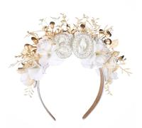 PartyforU Handgefertigtes Dirty Stirnband zum 30. Geburtstag mit Blume und Perlen - Champagner Happy 30th Birthday Blume Kopfschmuck Schießen Requisiten Damen 30 Geburtstag Geschenk Supplies