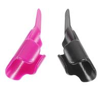 PartyKindom 2 Stück Kunststoff Nähfingerhüte Fadenregler in Lila und Schwarz Daumenschutz für Präzises Handnähen und Selbstgemacht - Nützliche Nähwerkzeuge für Heim und Bastelarbeiten