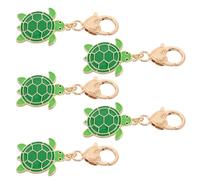 PartyKindom 5stücke Teiliges Süßer Metall schildkröten schlüsselanhänger mit Mini turtle anhänger Vielseitiger Taschen Rucksack charm Dekorativer Meeresbewohner schlüsselring Geschenk