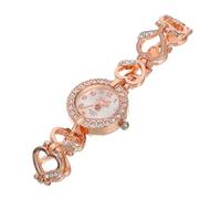 PartyKindom Damen Digitaluhr Quarzuhr Roségold Mit Strass Herz Handgelenkkette Armbanduhr Für Frauen Modische Handgelenksdekoration