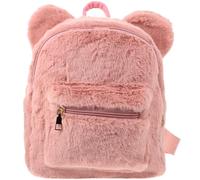 PartyKindom Flauschiger Damenrucksack mit Bärenohren Großer Plüschrucksack Geräumig und Vielseitig für Reisen und Shopping Elegante Rosa Schultertasche