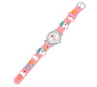 PartyKindom Kinderuhr Einhorn aus Kunststoff und Glas mit Verstellbarem Armband Rosa Leichte Quarzuhr für Mädchen und Kleinkinder Genaues Zeitanzeigen als Uhrengeschenk für Kleine Kinder