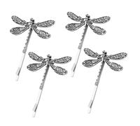 PartyKindom Libellen Haarklammern 4 Stück Antiksilber Retro Haarschmuck für Junge Mädchen Frauen Fest Hochzeit Alltag
