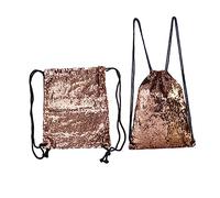 PartyKindom Modische Pailletten Kordelzugtasche Damen Glitzernd Rucksack Leicht Outdoor Sport Strand Reise