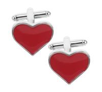 PartyKindom Romantische Rote Herz Manschettenknöpfe für Herren Formale Vintage Accessoires für Hochzeit Valentinstag Business Anlässe und Besondere Feiern