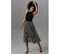 Partykleid ANISTON SELECTED, Damen, Gr. 36, N-Gr, schwarz (schwarz, sand), Jersey, Obermaterial: 95% Viskose, 5% Elasthan. Chiffon: 100% Polyester. Futter: 95% Viskose, 5% Elasthan. Rock: 100% Polyest