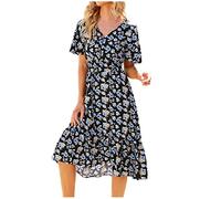 Partykleid Damen Frühlingsangebote A-Linie Satin Partykleid Ärmellos Schulterfrei Abendkleid Elegant V-Ausschnitt Maxi Abendkleid Rüschen Freizeitkleid meine bestellungen anzeigen A Linie Tief V